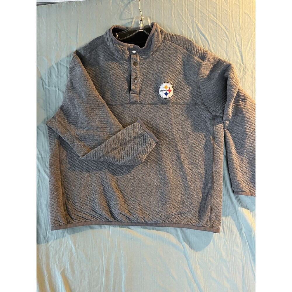 Pittsburgh Steelers Sweatshirt Large Tommy Bahama Reversible Quilted Pullover